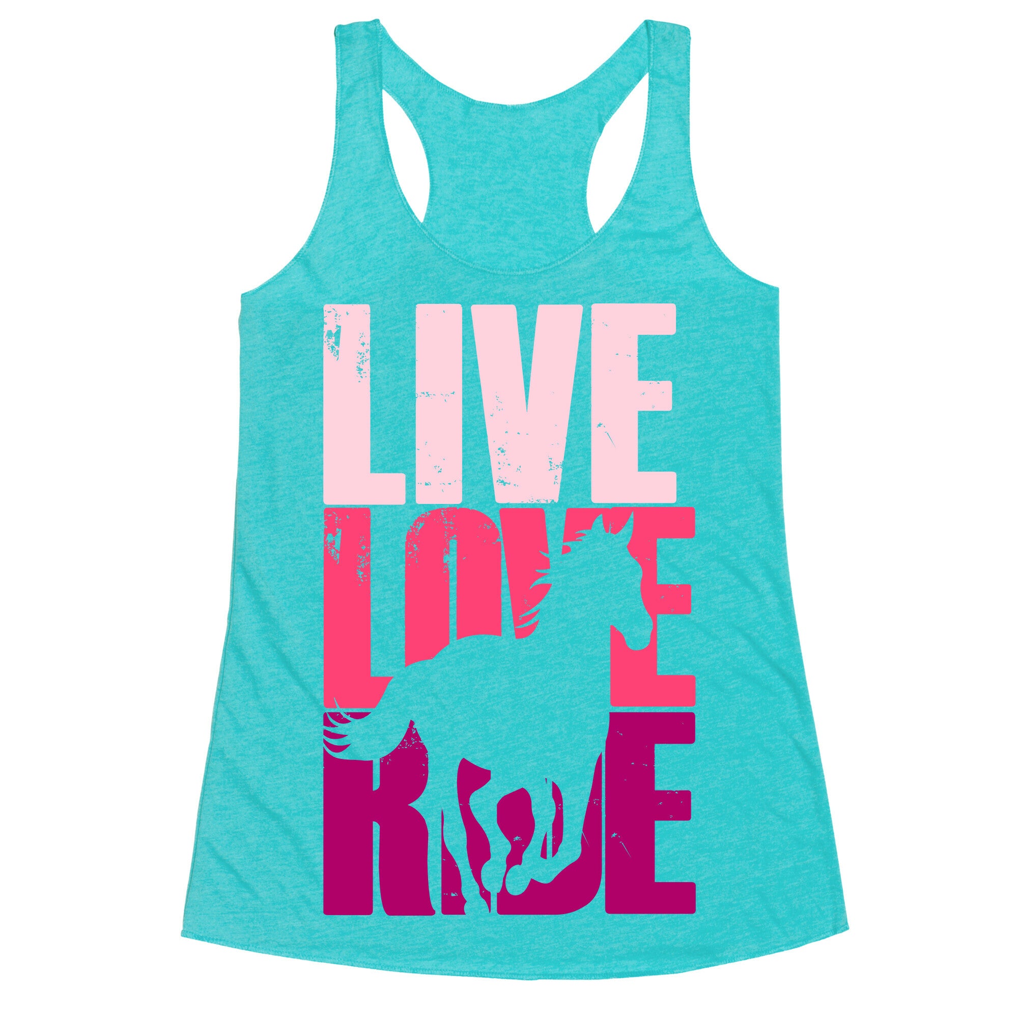 Live, Love, Ride (Horse) Racerback Tank